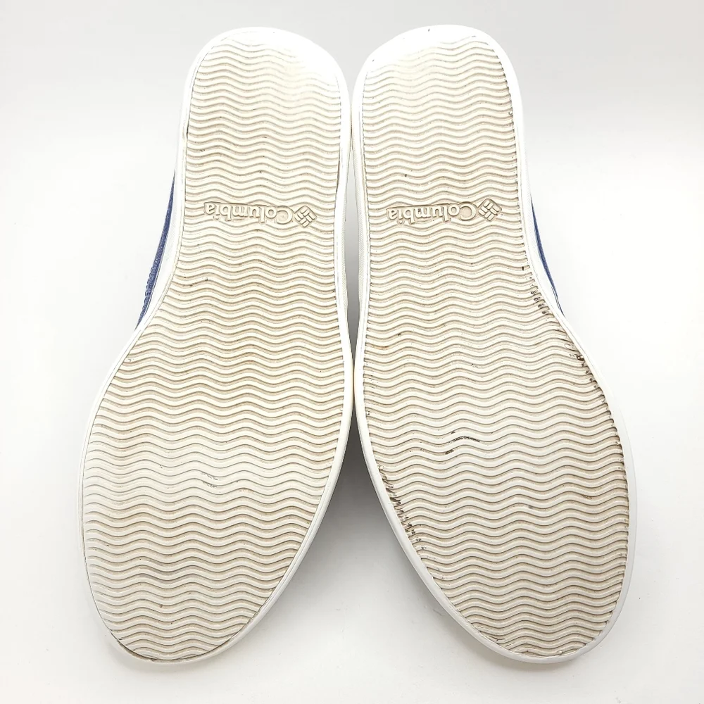 Columbia Shoes Mens 9.5 Navy Blue Canvas Comfort Walking Sneakers Vulc N Vent - Picture 3 of 7